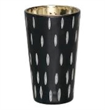 Fyrfadsstage tealight black with cutting 12 cm fra GreenGate - Tinashjem